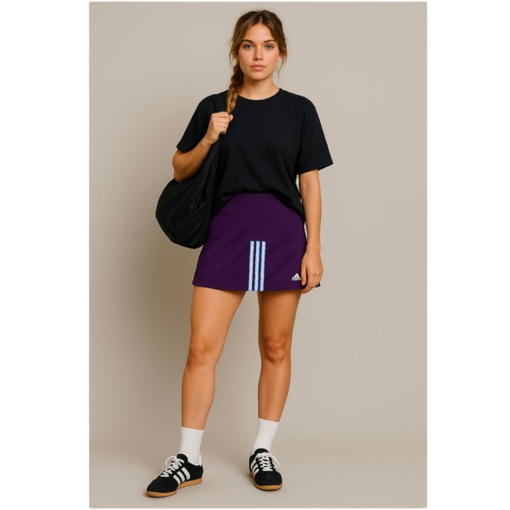 Adidas Retro Vtg Tennis‎ Skirt – Purple Sz S – Sporty Nostalgia Y2K Revival - Picture 3 of 8